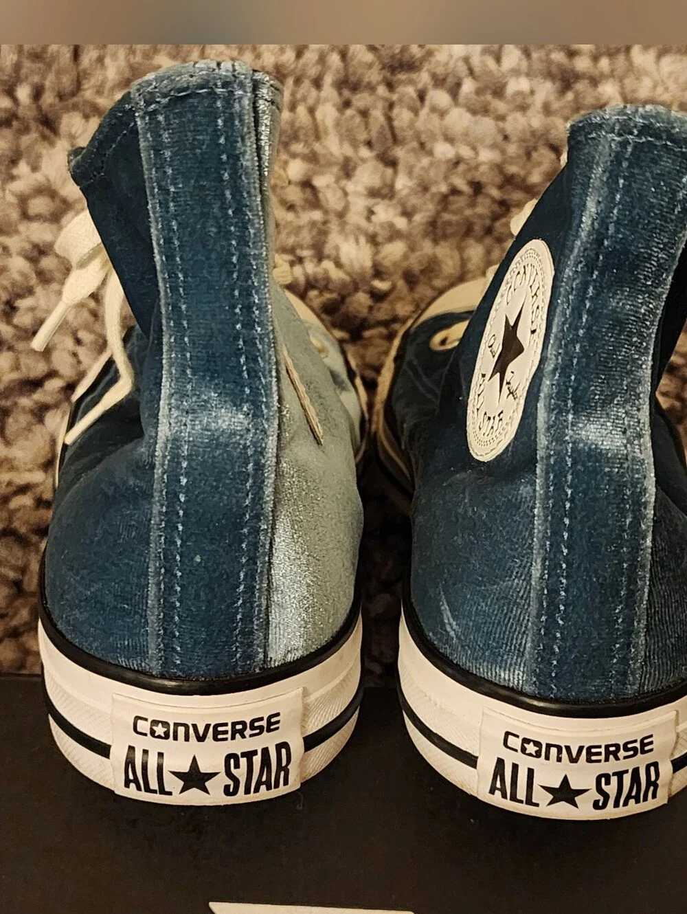 OFFER! Rare Converse All Star High Top Sneakers in Velvet Turquoise, 8 - Picture 2 of 5